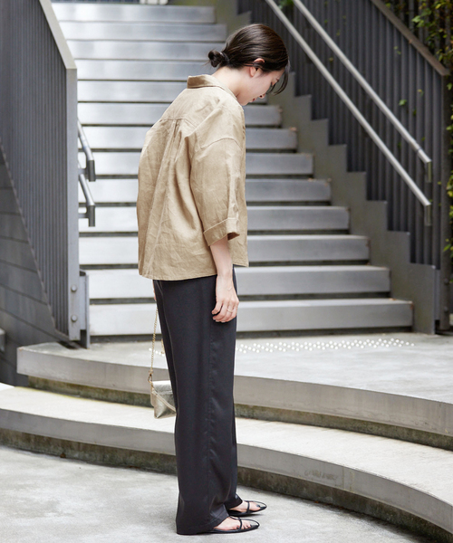 IENA（イエナ）の「《追加》アセテートライク ベイカーパンツ（その他パンツ・レディース・アイボリー/ブラック・36/34/38）」の21枚目の写真