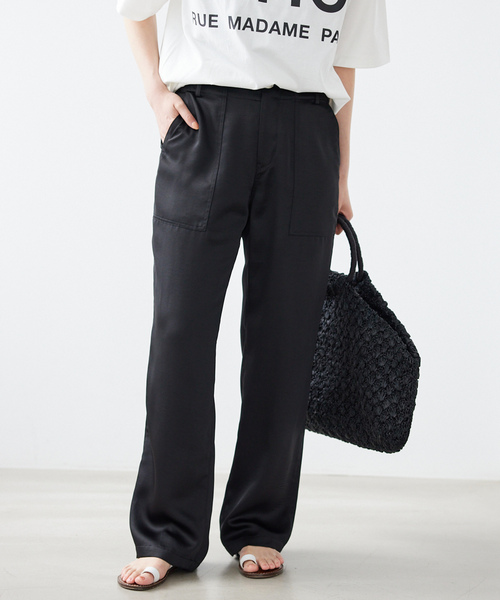 IENA（イエナ）の「《追加》アセテートライク ベイカーパンツ（その他パンツ・レディース・アイボリー/ブラック・36/34/38）」の16枚目の写真