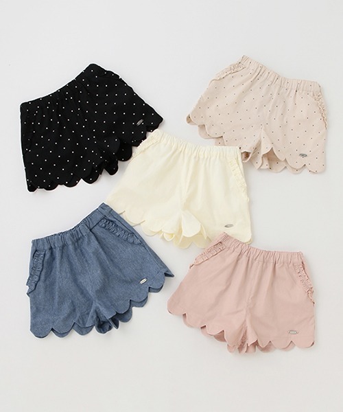 petit main（プティマイン）の「【リンク】スカラップショートパンツ(キッズ)（その他パンツ・キッズ・アイボリー/ライトベージュ/ライトピンク/ブルー/ブラック/キナリ・110cm/120cm/90cm/80ｃｍ/100cm/130cm）」の13枚目の写真