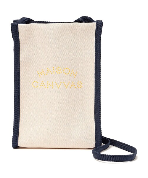 MAISON CANVVAS（メゾンキャンバス）の「MAISON CANVVAS: キャンバス マルチ モバイル ショルダー バッグ（ショルダーバッグ・レディース・ブラック/オフホワイト・ONE SIZE）」の3枚目の写真