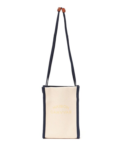 MAISON CANVVAS（メゾンキャンバス）の「MAISON CANVVAS: キャンバス マルチ モバイル ショルダー バッグ（ショルダーバッグ・レディース・ブラック/オフホワイト・ONE SIZE）」の8枚目の写真