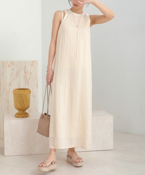 アメリカンスリーブシアーワンピース