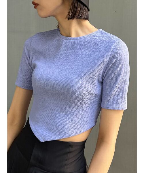 EMODA（エモダ）の「バックタイスカーフTシャツ（Tシャツ/カットソー・レディース・ブラック/ホワイト/ブルー/パープル・FREE）」の4枚目の写真