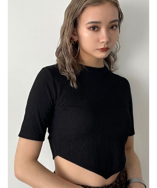 EMODA（エモダ）の「バックタイスカーフTシャツ（Tシャツ/カットソー・レディース・ブラック/ホワイト/ブルー/パープル・FREE）」の15枚目の写真