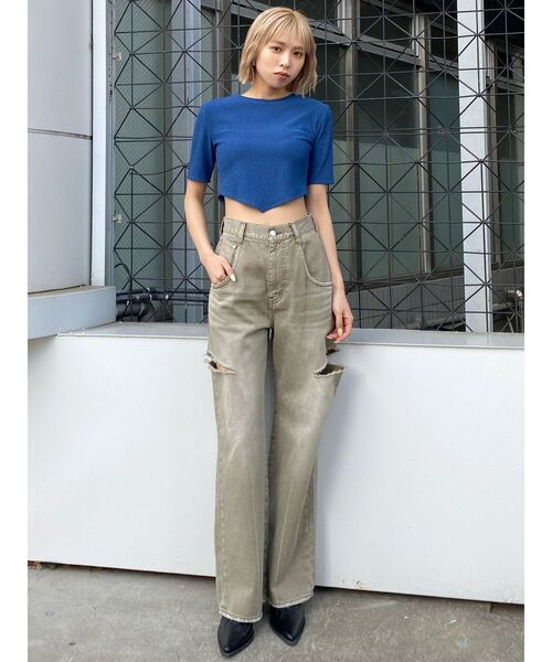 EMODA（エモダ）の「バックタイスカーフTシャツ（Tシャツ/カットソー・レディース・ブラック/ホワイト/ブルー/パープル・FREE）」の17枚目の写真