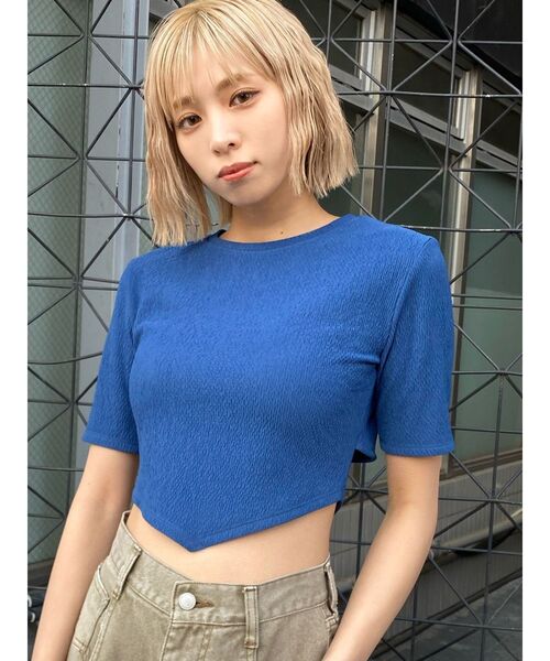 EMODA（エモダ）の「バックタイスカーフTシャツ（Tシャツ/カットソー・レディース・ブラック/ホワイト/ブルー/パープル・FREE）」の18枚目の写真