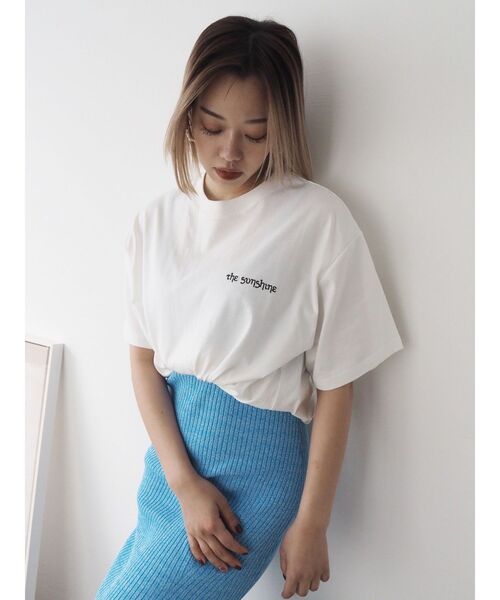 EVRIS（エヴリス）の「SUNNY GRAPHIC BIG Tシャツ（Tシャツ/カットソー・レディース・ブラック/グレー/グリーン/ホワイト・FREE）」の18枚目の写真