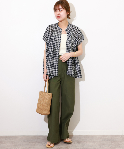 soil(ソイル)の「【SOIL/ソイル】FANCY GINGAM FRENCH/SL SH:ブラウス(シャツ/ブラウス・レディース・イエロー/ブルー/ネイビー・1)」の4枚目の写真