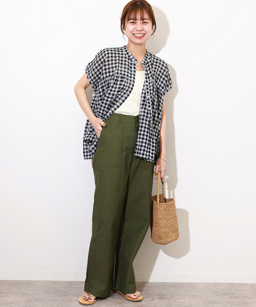 soil(ソイル)の「【SOIL/ソイル】FANCY GINGAM FRENCH/SL SH:ブラウス(シャツ/ブラウス・レディース・イエロー/ブルー/ネイビー・1)」の5枚目の写真