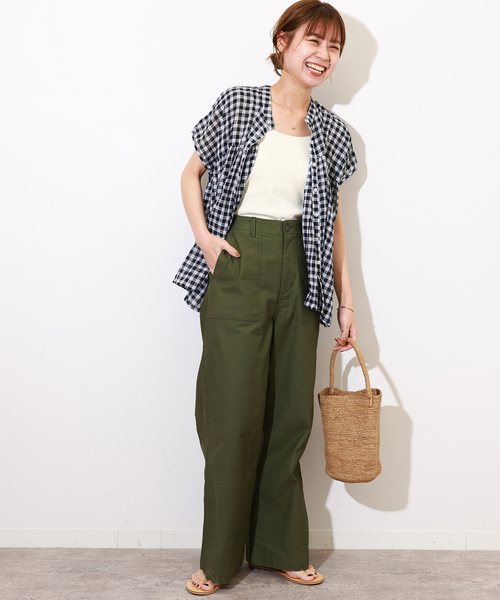 soil(ソイル)の「【SOIL/ソイル】FANCY GINGAM FRENCH/SL SH:ブラウス(シャツ/ブラウス・レディース・イエロー/ブルー/ネイビー・1)」の6枚目の写真