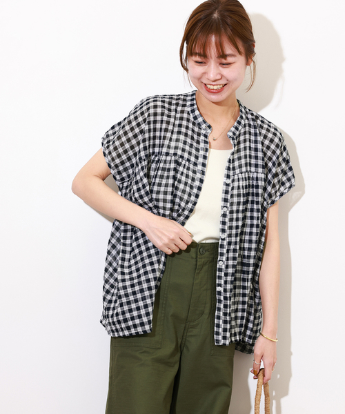 soil(ソイル)の「【SOIL/ソイル】FANCY GINGAM FRENCH/SL SH:ブラウス(シャツ/ブラウス・レディース・イエロー/ブルー/ネイビー・1)」の9枚目の写真