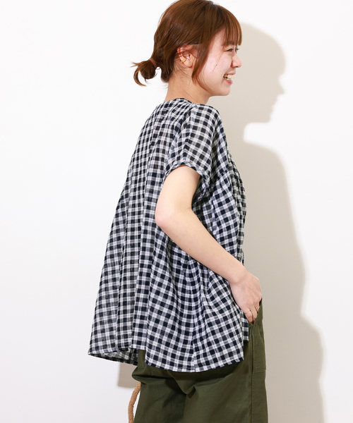 soil(ソイル)の「【SOIL/ソイル】FANCY GINGAM FRENCH/SL SH:ブラウス(シャツ/ブラウス・レディース・イエロー/ブルー/ネイビー・1)」の10枚目の写真