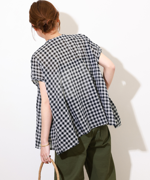 soil(ソイル)の「【SOIL/ソイル】FANCY GINGAM FRENCH/SL SH:ブラウス(シャツ/ブラウス・レディース・イエロー/ブルー/ネイビー・1)」の11枚目の写真