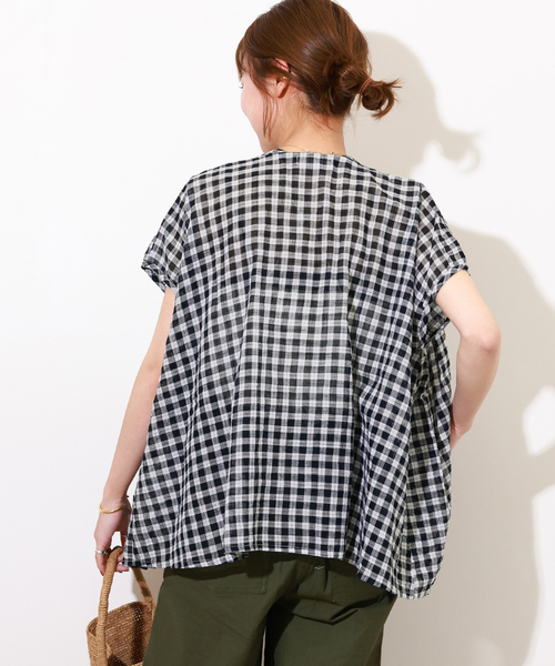 soil(ソイル)の「【SOIL/ソイル】FANCY GINGAM FRENCH/SL SH:ブラウス(シャツ/ブラウス・レディース・イエロー/ブルー/ネイビー・1)」の12枚目の写真