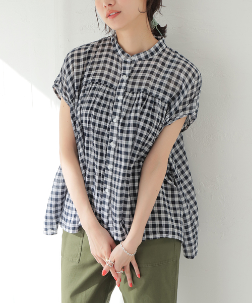 soil(ソイル)の「【SOIL/ソイル】FANCY GINGAM FRENCH/SL SH:ブラウス(シャツ/ブラウス・レディース・イエロー/ブルー/ネイビー・1)」の13枚目の写真