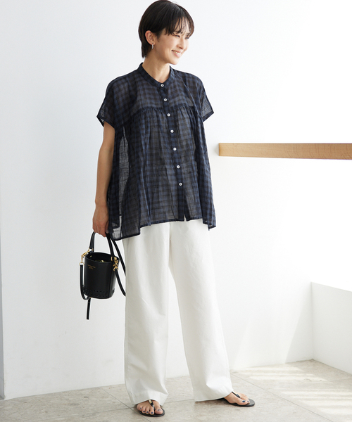 soil(ソイル)の「【SOIL/ソイル】FANCY GINGAM FRENCH/SL SH:ブラウス(シャツ/ブラウス・レディース・イエロー/ブルー/ネイビー・1)」の14枚目の写真