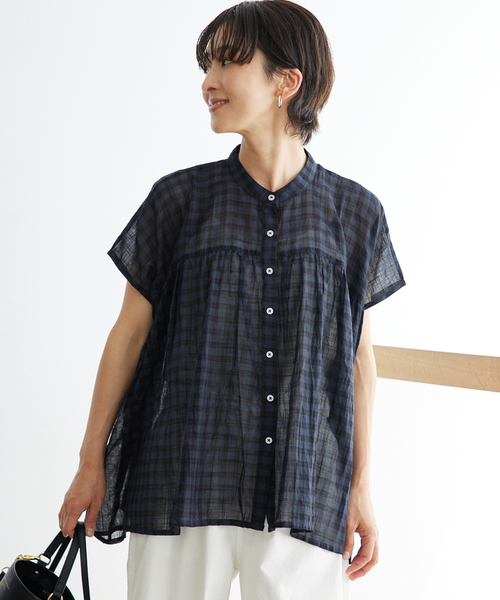 soil(ソイル)の「【SOIL/ソイル】FANCY GINGAM FRENCH/SL SH:ブラウス(シャツ/ブラウス・レディース・イエロー/ブルー/ネイビー・1)」の18枚目の写真