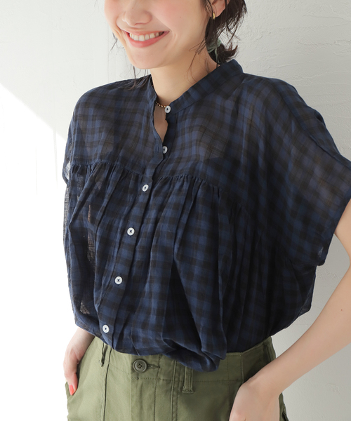 soil(ソイル)の「【SOIL/ソイル】FANCY GINGAM FRENCH/SL SH:ブラウス(シャツ/ブラウス・レディース・イエロー/ブルー/ネイビー・1)」の21枚目の写真