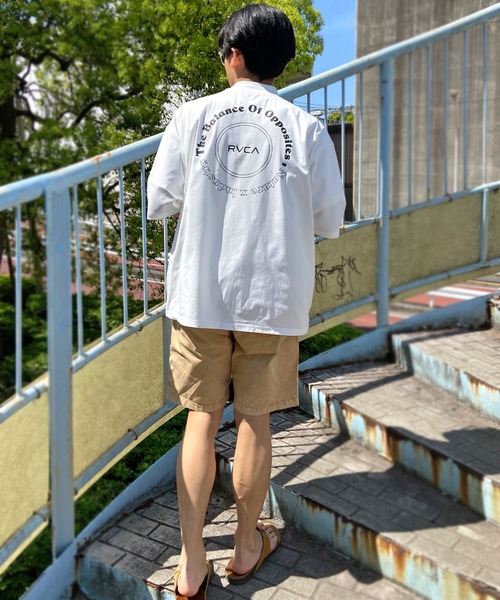 ムラサキスポーツ別注】RVCA/ルーカ UVケア バックプリント モック