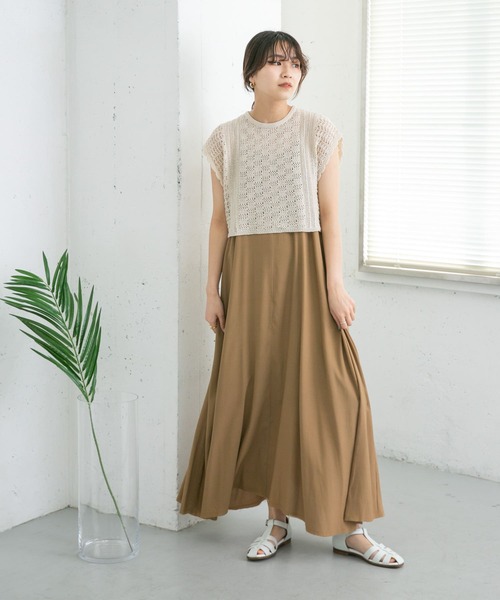 KBF（ケイビーエフ）の「クロシェニットベスト（ベスト・レディース・ブラック/ベージュ・ONE）」の21枚目の写真