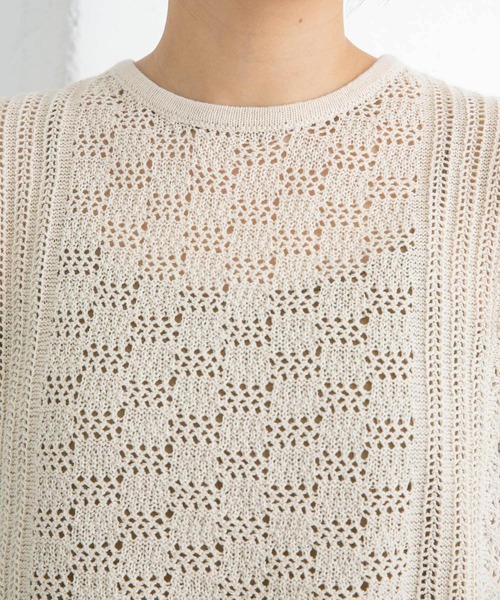 KBF（ケイビーエフ）の「クロシェニットベスト（ベスト・レディース・ブラック/ベージュ・ONE）」の12枚目の写真