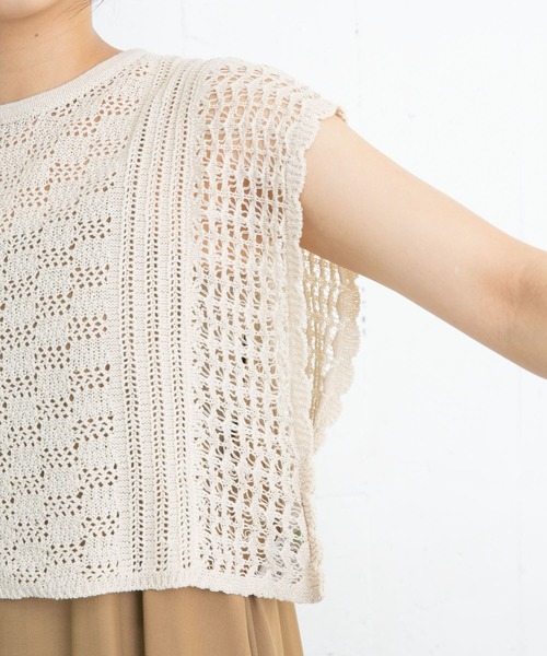 KBF（ケイビーエフ）の「クロシェニットベスト（ベスト・レディース・ブラック/ベージュ・ONE）」の15枚目の写真