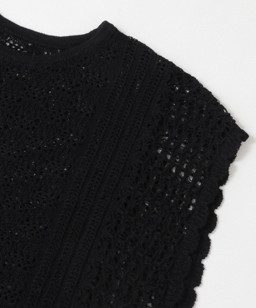 KBF（ケイビーエフ）の「クロシェニットベスト（ベスト・レディース・ブラック/ベージュ・ONE）」の5枚目の写真