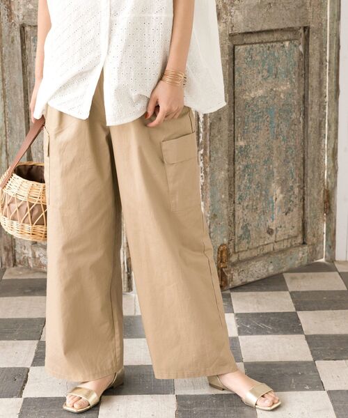 rps(アールピーエス)の「共ベルト付きカーゴワイドパンツ(カーゴパンツ・レディース・ライトカーキ/ベージュ/ブラック・フリー)」の3枚目の写真
