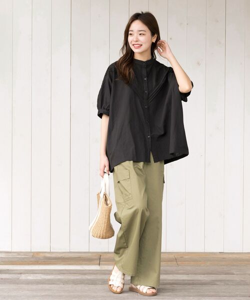 rps(アールピーエス)の「共ベルト付きカーゴワイドパンツ(カーゴパンツ・レディース・ライトカーキ/ベージュ/ブラック・フリー)」の6枚目の写真