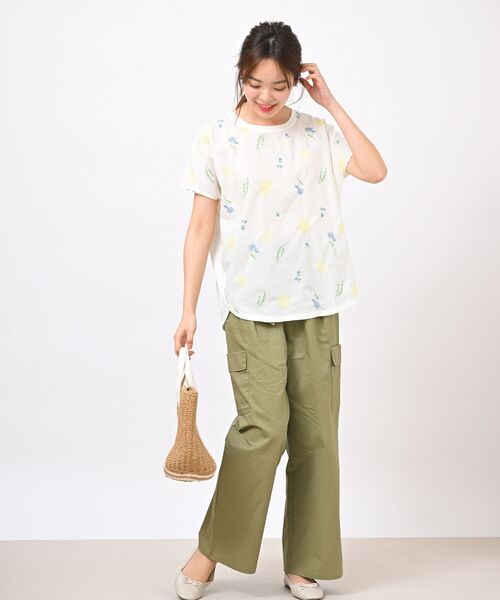 rps(アールピーエス)の「共ベルト付きカーゴワイドパンツ(カーゴパンツ・レディース・ライトカーキ/ベージュ/ブラック・フリー)」の7枚目の写真