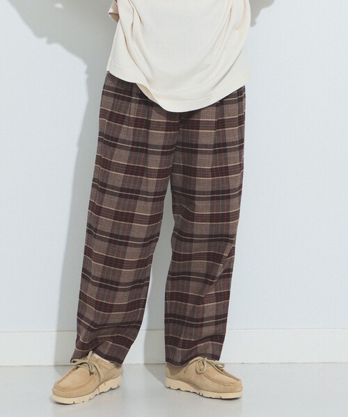 BEAMS BOY（ビームスボーイ）の「BEAMS BOY / フランネル チェック 2プリーツ パンツ（その他パンツ・レディース・チャコールグレー/ブラウン・1/2）」の12枚目の写真