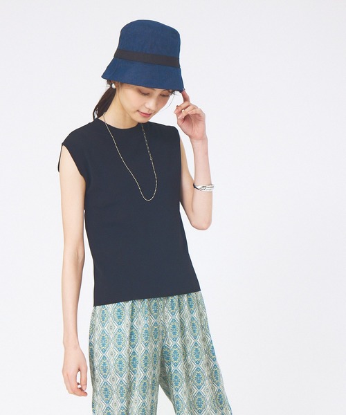 abahouse mavie（アバハウスマヴィ）の「ウォッシャブルノースリプルオーバー（ニット/セーター・レディース・ホワイト/ブラック/ブルー・フリー）」の3枚目の写真