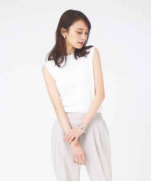 abahouse mavie（アバハウスマヴィ）の「ウォッシャブルノースリプルオーバー（ニット/セーター・レディース・ホワイト/ブラック/ブルー・フリー）」の19枚目の写真