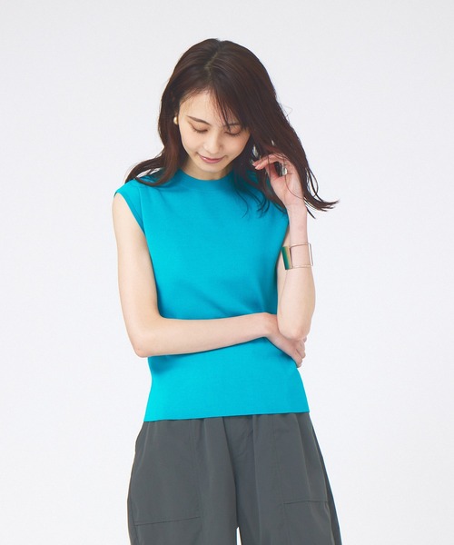 abahouse mavie（アバハウスマヴィ）の「ウォッシャブルノースリプルオーバー（ニット/セーター・レディース・ホワイト/ブラック/ブルー・フリー）」の8枚目の写真