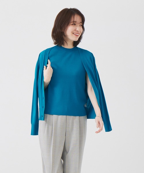 abahouse mavie（アバハウスマヴィ）の「ウォッシャブルノースリプルオーバー（ニット/セーター・レディース・ホワイト/ブラック/ブルー・フリー）」の10枚目の写真