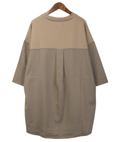 LUXSTYLE(ラグスタイル)の「カットジョーゼット異素材切替Tシャツ(Tシャツ/カットソー・メンズ・ベージュ/ブラック/グレー・M/L)」の14枚目の写真