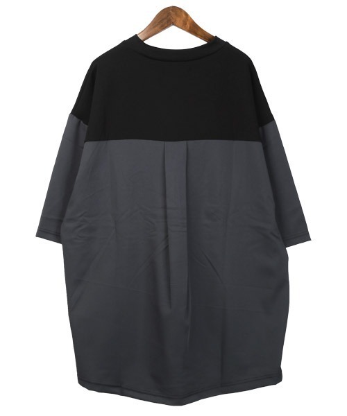 LUXSTYLE(ラグスタイル)の「カットジョーゼット異素材切替Tシャツ(Tシャツ/カットソー・メンズ・ベージュ/ブラック/グレー・M/L)」の17枚目の写真