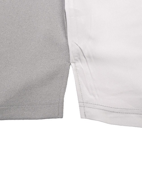 LUXSTYLE(ラグスタイル)の「カットジョーゼット異素材切替Tシャツ(Tシャツ/カットソー・メンズ・ベージュ/ブラック/グレー・M/L)」の21枚目の写真