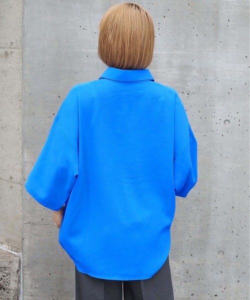 tiptop（ティップトップ）の「ダブルポケットBIGシャツ（シャツ/ブラウス・レディース・A/ラベンダー/アイボリー/ブラック/ブルー・FREE）」の21枚目の写真