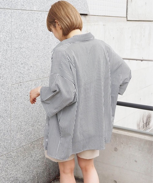 tiptop（ティップトップ）の「ダブルポケットBIGシャツ（シャツ/ブラウス・レディース・A/ラベンダー/アイボリー/ブラック/ブルー・FREE）」の9枚目の写真