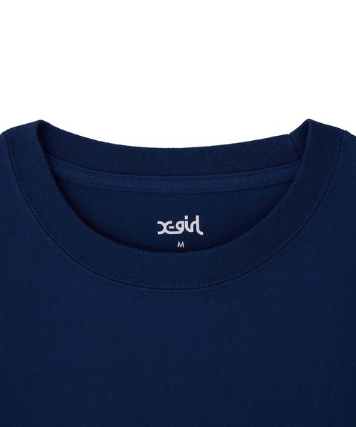 X-girl（エックスガール）の「PINSTRIPE FACE L/S TEE（Tシャツ/カットソー・レディース・ネイビー/ブラック/ホワイト・XL/M/L/S）」の4枚目の写真