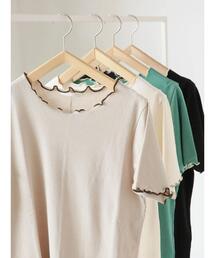 ehka sopo | 配色メロー半袖テレコカットソー(Tシャツ/カットソー)