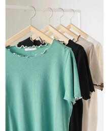 ehka sopo | 配色メロー半袖テレコカットソー(Tシャツ/カットソー)