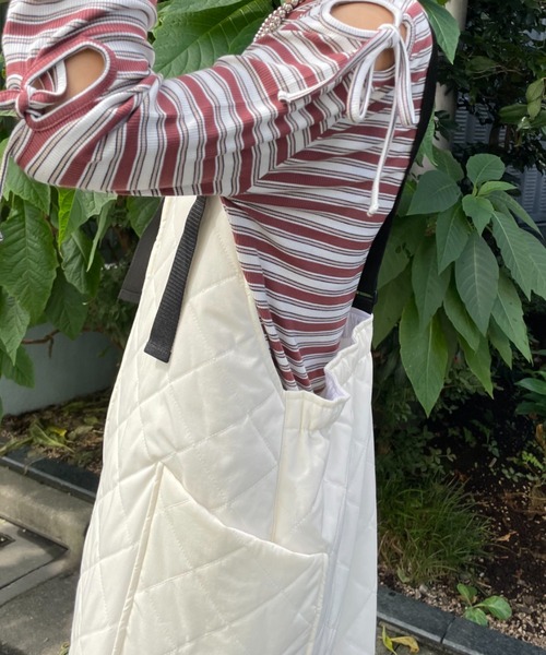 CIAOPANIC(チャオパニック)の「ミリタリーキルティングジャンスカ(ワンピース・レディース・アイボリー/ブラック/カーキ・FREE)」の4枚目の写真