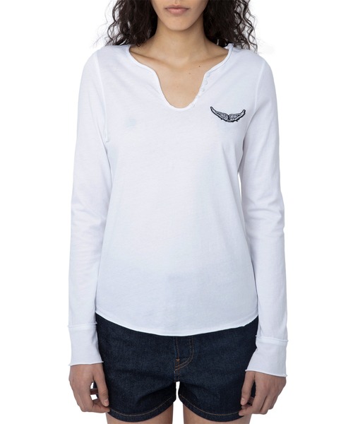 ZADIG&VOLTAIRE（ザディグ　エ　ヴォルテール）の「TUNISIEN ML WINGS（Tシャツ/カットソー・レディース・ホワイト・XS/S/M）」の5枚目の写真