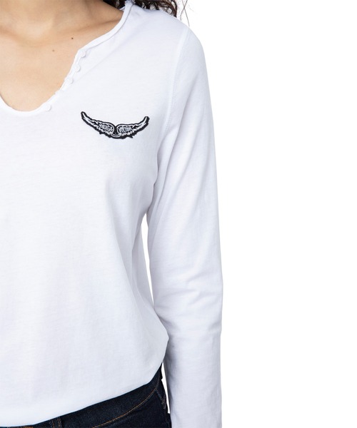 ZADIG&VOLTAIRE（ザディグ　エ　ヴォルテール）の「TUNISIEN ML WINGS（Tシャツ/カットソー・レディース・ホワイト・XS/S/M）」の4枚目の写真