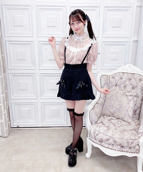 MA*RS（アメーバーマーズ）の「ドットヨークテレコトップス（シャツ/ブラウス・レディース・ピンク/ブラック/ホワイト・FREE）」の19枚目の写真