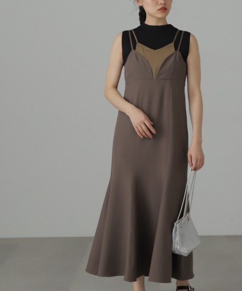 FREE'S MART（フリーズマート）の「◆トップレイヤードキャミマーメイドワンピース（ワンピース・レディース・ブラウン/ブラック/ブルー・SMALL/MEDIUM）」の18枚目の写真