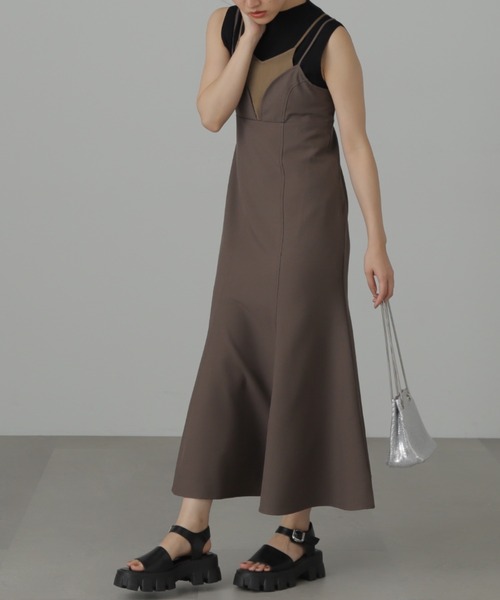 FREE'S MART（フリーズマート）の「◆トップレイヤードキャミマーメイドワンピース（ワンピース・レディース・ブラウン/ブラック/ブルー・SMALL/MEDIUM）」の8枚目の写真