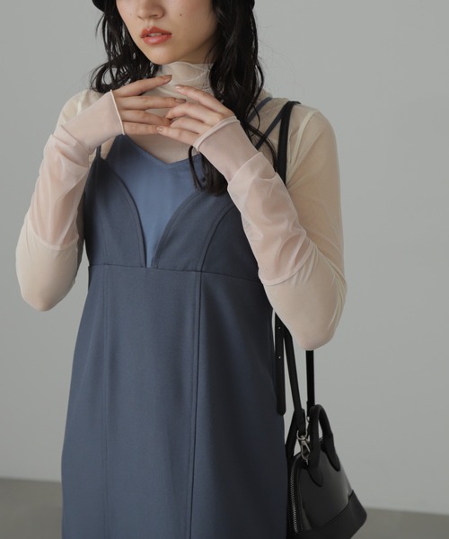 FREE'S MART（フリーズマート）の「◆トップレイヤードキャミマーメイドワンピース（ワンピース・レディース・ブラウン/ブラック/ブルー・SMALL/MEDIUM）」の16枚目の写真